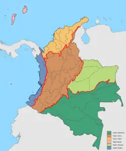 Mapa Regiones Colombia